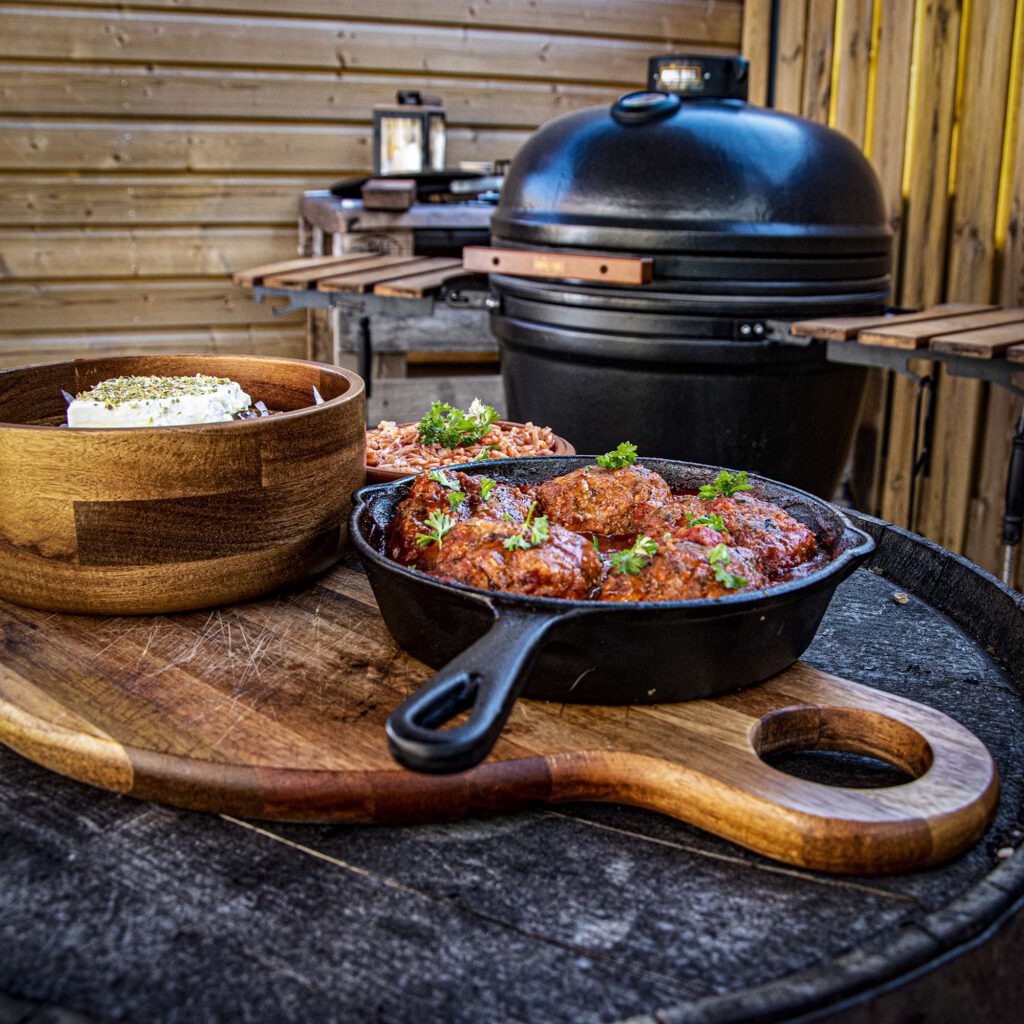 recipe greek meatballs on the kamado bbq